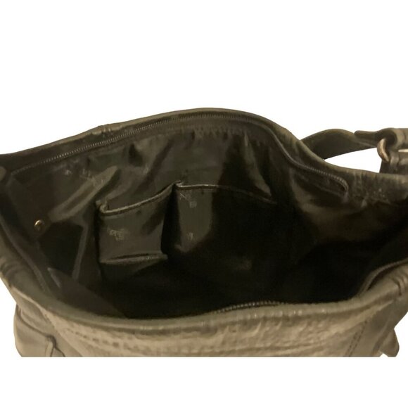 Fossil Vintage Genuine Original Black Pebble Leather Hand Bag Purse - Picture 7 of 8